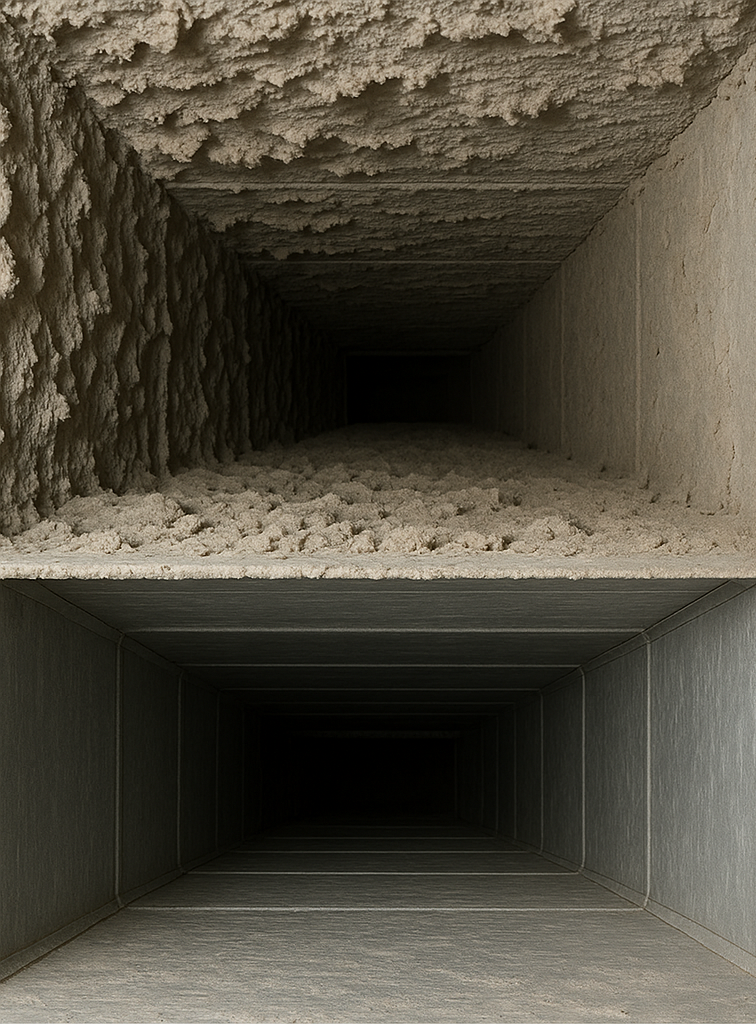 Technician inspecting home air ducts using advanced cleaning tools in The Woodlands TX