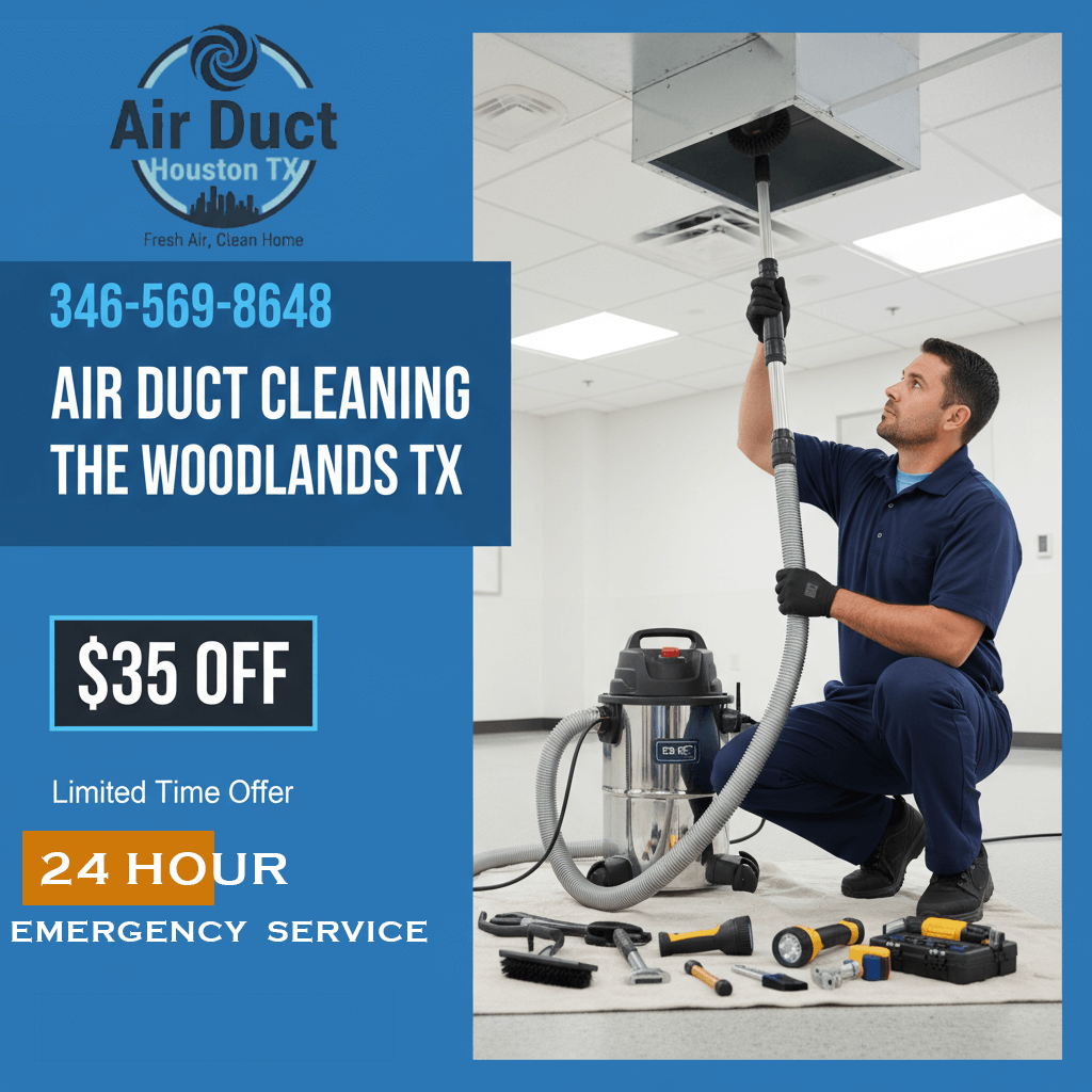   $35 Off air duct cleaning coupon from The Woodlands Air Ducts Cleaning TX  for professional home vent service